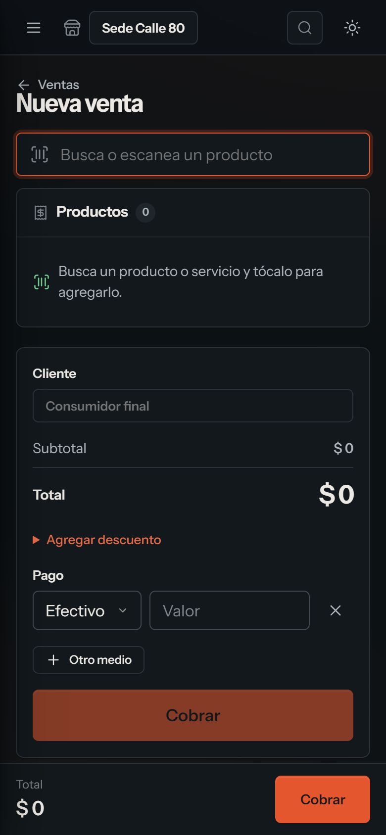 Nueva venta desde el celular
