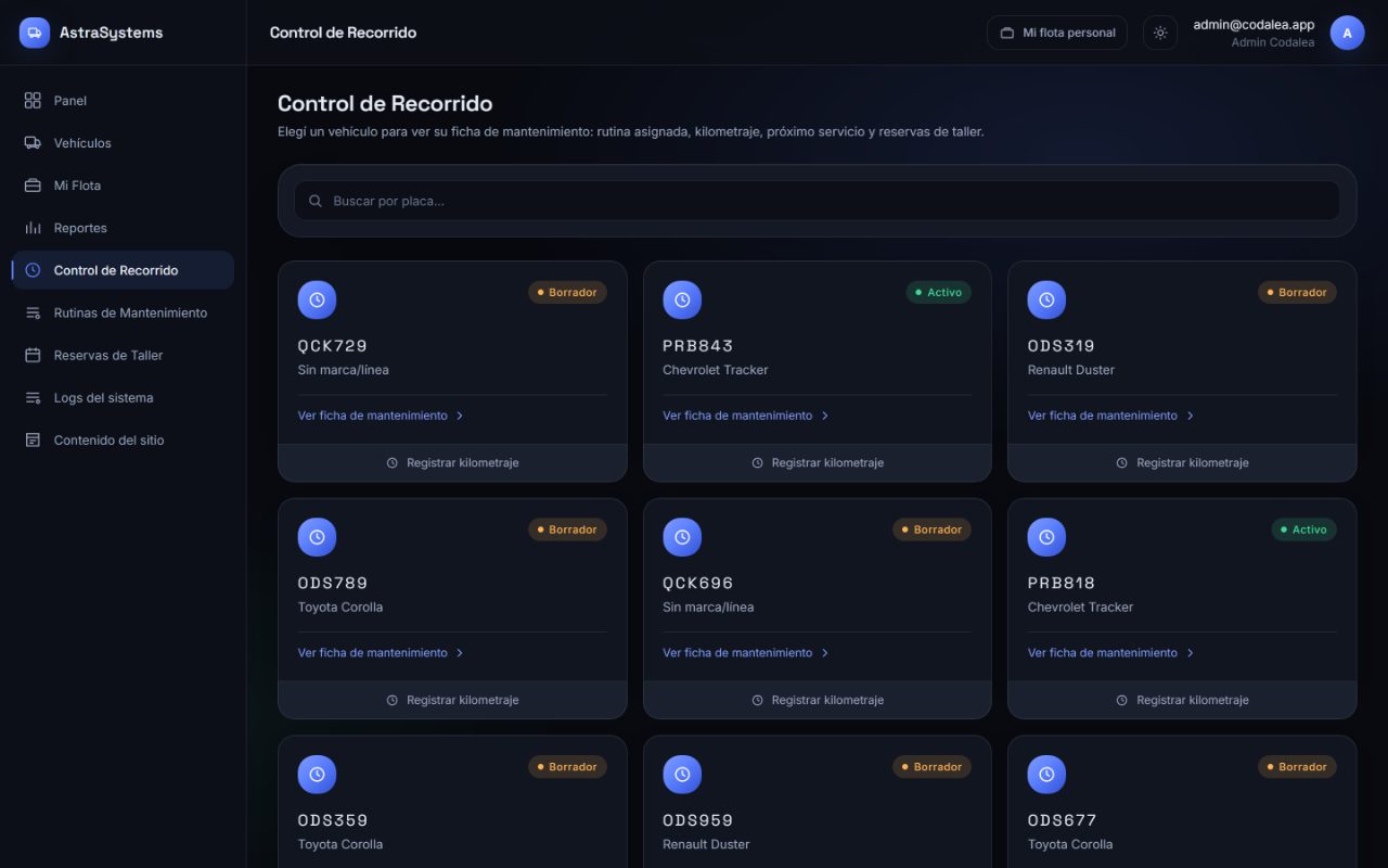 Control de recorrido con el historial de kilometraje de un vehículo